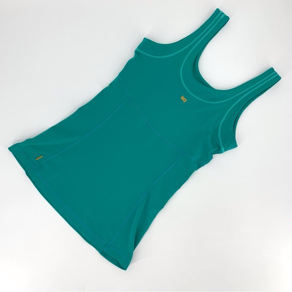 lucy Sea Green Power Yoga Extra Long Moisture Wicking Tank, Small - Picture 11 of 16